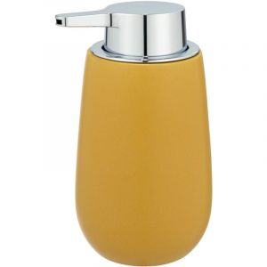 Wenko Distributeur de savon en céramique "Badi" - Jaune - 320 ml