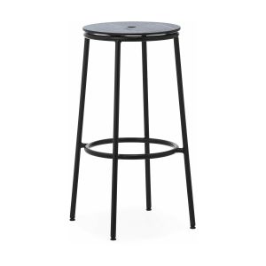 Image de Normann Copenhagen Tabouret de bar en chêne noir et acier noir 75 cm Circa noir Oak