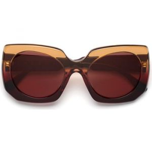 MARNI Unisex Jellyfish Lake Lava Fade TLL Lunettes de soleil Acétate Orange Marron Carré Normale