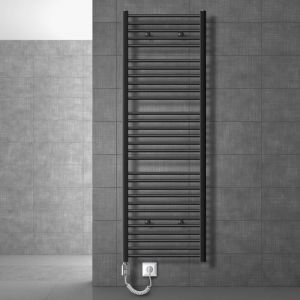 Ecd Germany - LuxeBath Radiateur Electrique Sahara 600x1800 mm, Anthracite, Sèche-serviettes en Panneau, Raccordement Latéral Droit, Barre Chauffante
