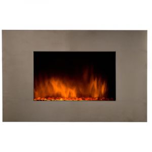 Cheminee electrique design inox 2000W 90x52cm