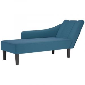 VidaXL Fauteuil long avec accoudoir droit bleu velours