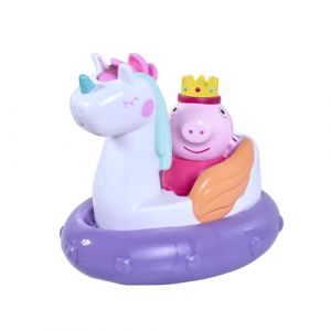 Tomy Toomies Peppa Pig Princess Peppa Pig Flotteur de Bain &ndash; Jouet de Bain Peppa Squirter et Flotteur verseur Licorne avec crini&egrave;re &agrave; Eau &ndash; Jouets sous Licence Officielle Peppa Pig &ndash; Jouets de Bain pour