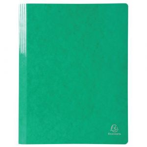 Exacompta Lot de 25 chemises à lamelle carte lustrée pelliculée 355gm² Iderama - A4 - Vert foncé - 380815B