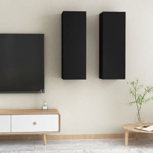 VidaXL Meubles TV 2 pcs Noir 30,5x30x90 cm Aggloméré