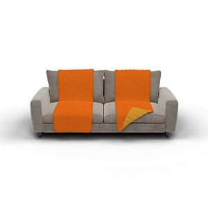 Elegant Seduta Double- face bande siège protecteur Orange/Jaune, 1 piece, Microfibre, 60 x 190 cm