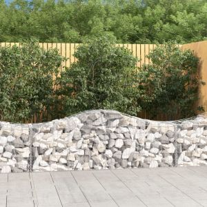 Image de VidaXL Paniers à gabions arqués 12 pcs 200x50x60/80 cm Fer galvanisé