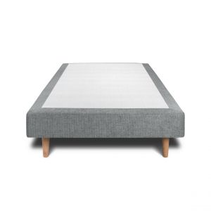 Sommier Tapissier Tissu Gris anthracite 140x190 H29cm