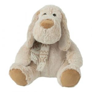 Peluche Chien Assis "Écharpe" 25cm Beige