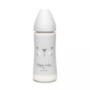 Suavinex Biberon hygge baby moustache 360 ml gris
