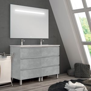 -10% - Cosyneo - Meuble de salle de bain - PALMA et miroir Led STAM - 120cm