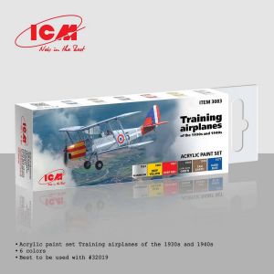 ICM Set de peintures acryliques pour avions d'entraînement des années 1930 / 1940