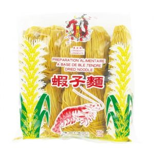 Nouilles chinoises fines &agrave; base doeufs saveur Crevette 454G/Sachet 6 sachets