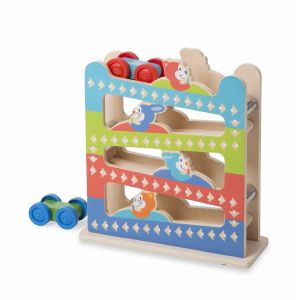 Melissa & Doug 40130 Roll And Ring Ramp First Play Tower With 2 Wooden Cars Play