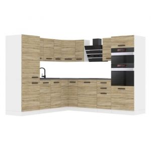 Cuisine Equipee Complete Stacy Muebles de Cuisine Complets. L-Forme Cuisine. Cuisine Complete avec Plan de Travail, chêne Sonoma - Belini