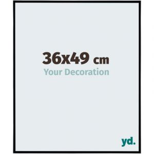 Yd. - Your Decoration - 36x49 cm - Cadre Photo en Plastique Avec Verre acrylique - Anti-Reflet - Excellente Qualité - Noir Mat - Cadre Decoration