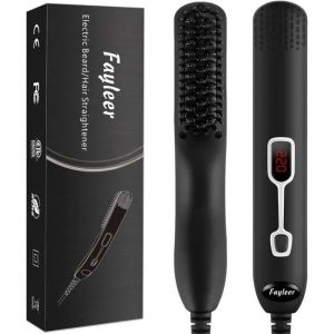 Lisseur Barbe, Lisseur Barbe Cheveux 2 En 1 Pour Hommes Professionnel Brosse Lissante Cheveux, Temp&eacute;rature R&eacute;glable 120&deg;C &Agrave; 22[144]
