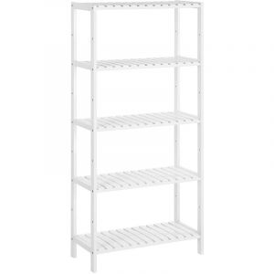 Songmics &Eacute;tag&egrave;re Salle de Bain &agrave; 5 Niveaux, Support Cuisine en Bambou avec 9 hauteurs Ajustables, Pr&eacute;sentoir Multifonctionnel pour Salon, Couloir, 60 x 26 x