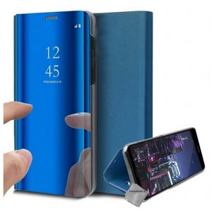 Htdmobiles Housse etui portefeuille miroir clear view pour Samsung Galaxy S20 FE 5G + film ecran - BLEU