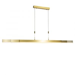 Qazqa Suspension réglable dorée avec LED - Lamba