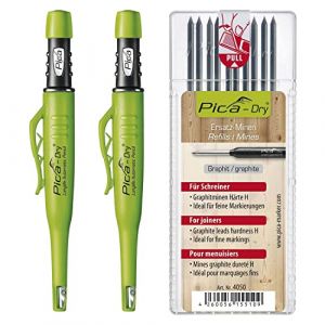 Vasalat Lot de 3 crayons picas automatiques avec 10 mines graphite H - Pour le dessin