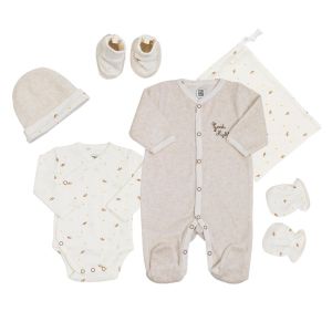 Trois Kilos Sept Kit naissance 6 pcs Good night BEIGE