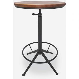 Ahd Amazing Home Design - Table de bar cuisine ronde style industriel vintage réglable Girus