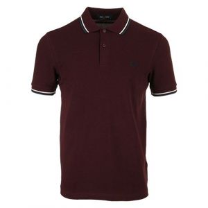 Fred Perry Twin Tipped Oxblood/Ecru/Tennis Blue - Polo - bordeaux - XL - 100% Coton,Coton