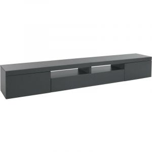 Meuble tv Dconsigl, Buffet bas de salon avec 3 portes, Base meuble tv, 240x40h35 cm, Anthracite - Dmora