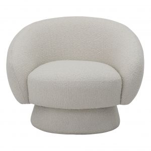 Image de Bloomingville Fauteuil rembourré Ted / Tissu bouclé blanc en tissu