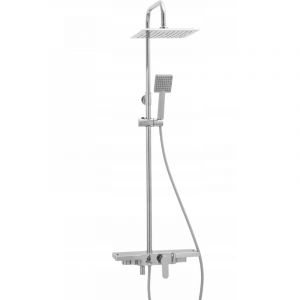 Desconocido Silla Élégant Colonne de Douche avec Mitigeur Réglable en Hauteur Système de Douche, Chromé