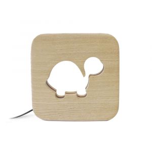 Lampe à poser veilleuse en bois tortue