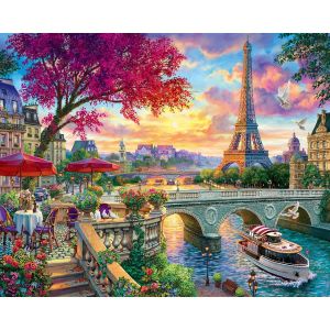 Figured'Art Peinture par Num&eacute;ro Adulte Diner en bords de seine - Activit&eacute; Manuelle Kit de Loisir Cr&eacute;atif DIY Num&eacute;ro d'Art Complet - 40x50cm sans ch&acirc;ssis en bois