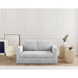 Bestmobilier - Marilia - canap&eacute; 2 places convertible d&eacute;plimousse en velours textur&eacute;