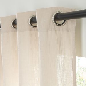 Rideau uni en gaze de coton oeillets à l'unité 140x260cm ffffd8