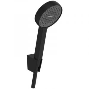 Hansgrohe Activera Select S 28052670 Ensemble de douche avec pommeau de douche à économie d'eau (EcoSmart, 2 types de jet, flexible de douche 1,25 m) et support de pommeau de douche, noir mat