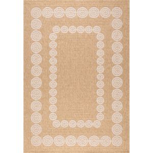 Nazar Tapis rectangulaire effet jute &agrave; motif blanc g&eacute;om&eacute;trique 200X290