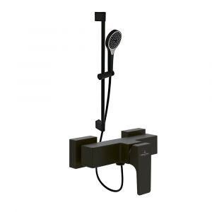 Mitigeur mécanique douche VILLEROY ET BOCH Architectura Square Matt Black + Ensemble de douche Verve Showers 3 jets Matt Black