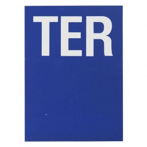 THIRARD Plaque de signalisation TER, marquage blanc sur fond bleu, panneau PVC adhésif, 65x90mm