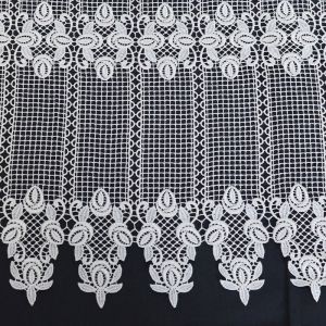 Home maison Brise bise en macram&eacute; au style ornemental Blanc 0.3x0.45 m