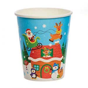 Baker Ross Paper Gobelets Enfants en Carton motif Personnages de Noël - Lot de 10, Decoration de Table Noel (FX306)
