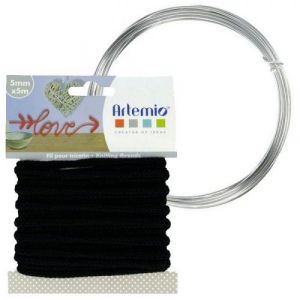 Art&eacute;mio Fil &agrave; tricotin noir 5 mm x 5 m + fil d'aluminium