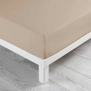 Drap housse coton lavé (160 cm) Linette Beige