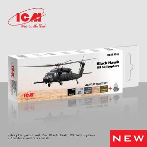ICM Set de peintures acryliques pour hélicoptère Black Hawk. US