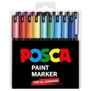 Posca Feutres PC-1MR - Lot de 18 - Édition limitée - Pointe extra fine - Pochette plastique