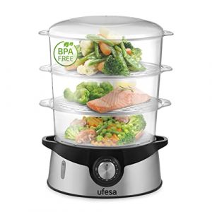 Ufesa CV4000 Vaporino Cuiseur Vapeur 9L 1700W Noir/Inox