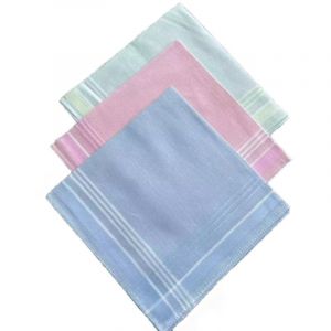Lot de 12 mouchoirs femme pastel 29x29 cm 100% coton