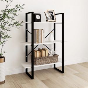 VidaXL Biblioth&egrave;que &agrave; 3 niveaux Blanc 80x30x105 cm Bois de pin massif