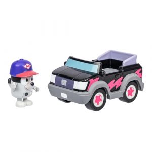 BlueY Prends la Route et Ses Amis dans Cette Petite Voiture trop Mignonne, Transporte Muffin &agrave; Bord de la Voiture des livreuses de Pizza, Qui Peut accueillir Une Figurine articul&eacute;e de 6 cm