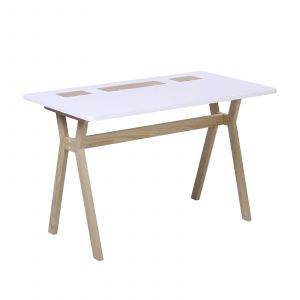 Image de OFFRE - Bureau scandinave Bois/Blanc 120 cm + accessoires offerts - Mobox